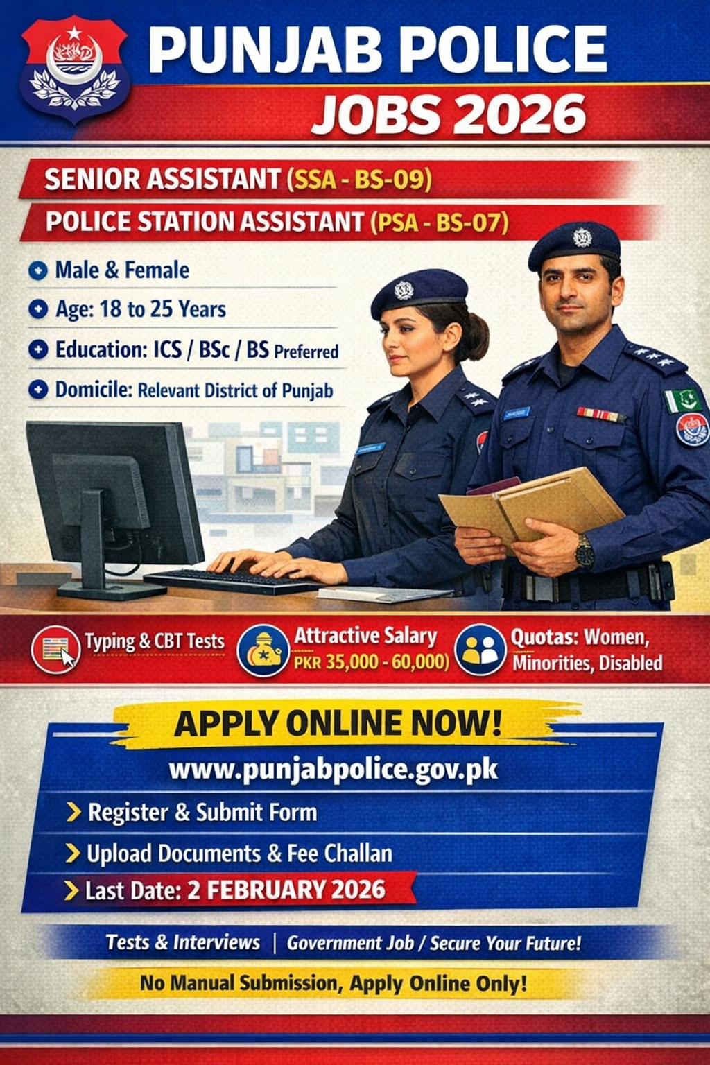 Punjab Police Jobs 2026 Apply Online