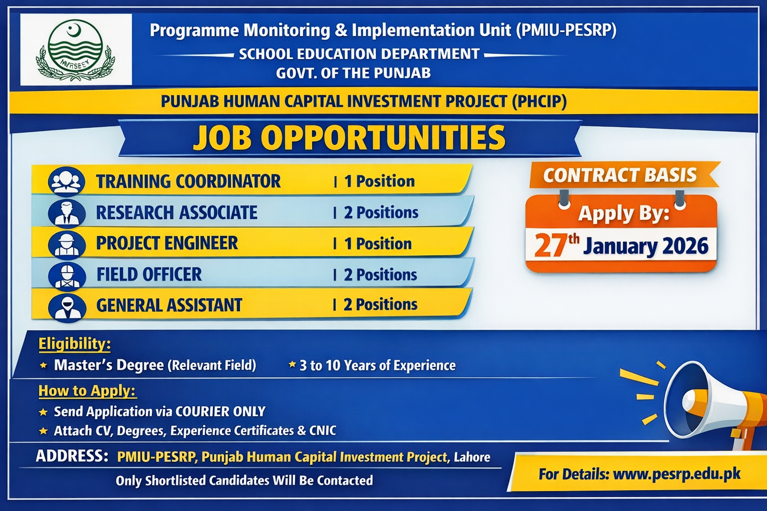School Education Department Lahore Jobs 2026